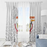 DR Congo Football Window Curtain Go Champions Leopards - White - Wonder Print Shop