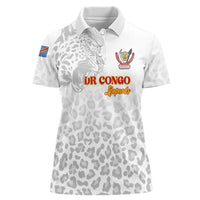Custom DR Congo Football Women Polo Shirt Go Champions Leopards - White - Wonder Print Shop