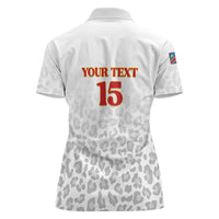 Custom DR Congo Football Women Polo Shirt Go Champions Leopards - White - Wonder Print Shop