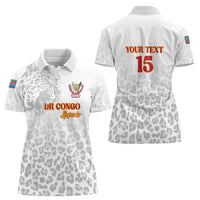 Custom DR Congo Football Women Polo Shirt Go Champions Leopards - White - Wonder Print Shop