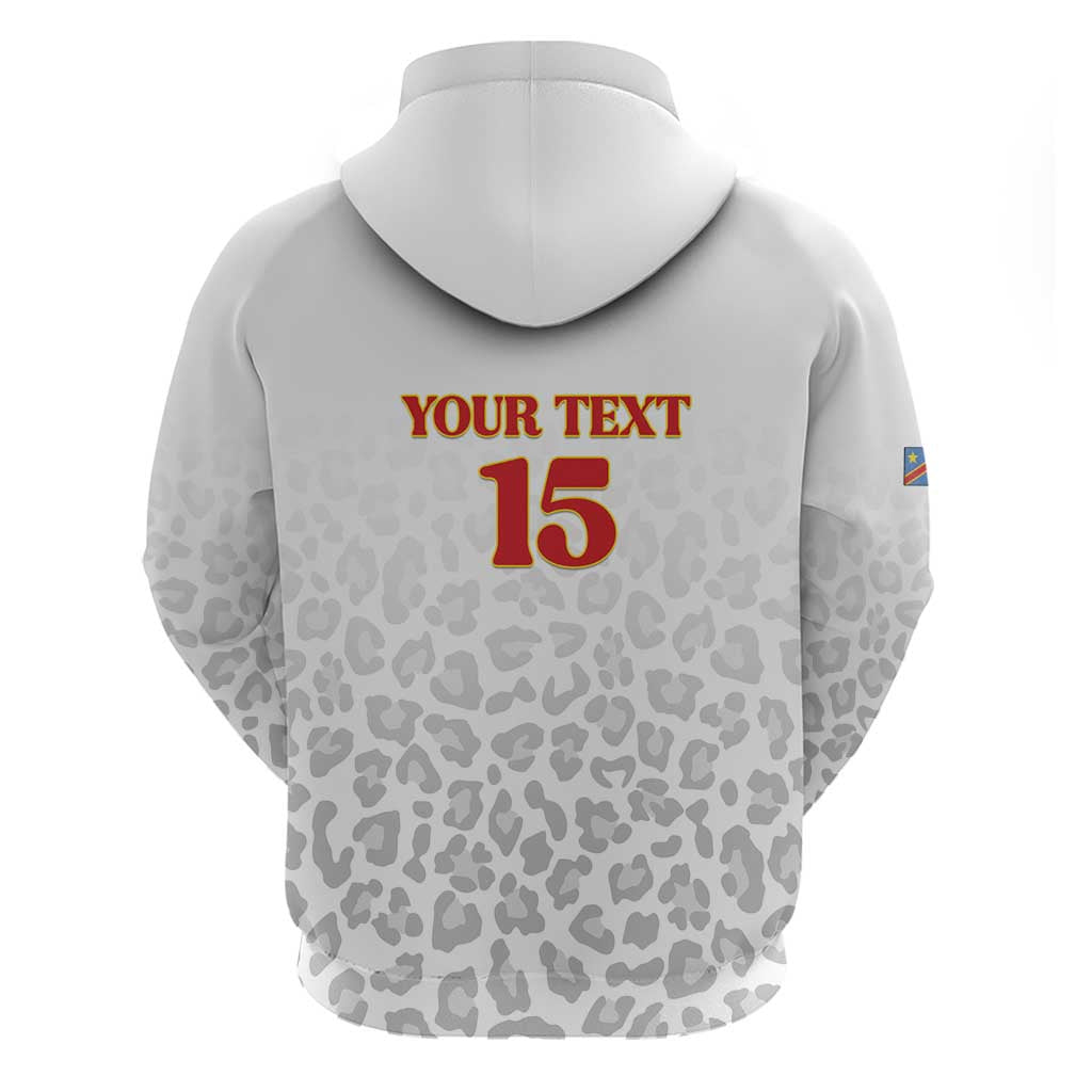 Custom DR Congo Football Zip Hoodie Go Champions Leopards - White - Wonder Print Shop