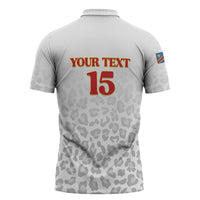 Custom DR Congo Football Zipper Polo Shirt Go Champions Leopards - White - Wonder Print Shop
