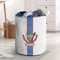 DR Congo Football Laundry Basket Leopards Mix Kuba Raffia Pattern - Wonder Print Shop