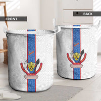 DR Congo Football Laundry Basket Leopards Mix Kuba Raffia Pattern - Wonder Print Shop