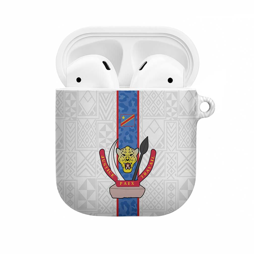 DR Congo Football AirPods Case Leopards Mix Kuba Raffia Pattern - Wonder Print Shop