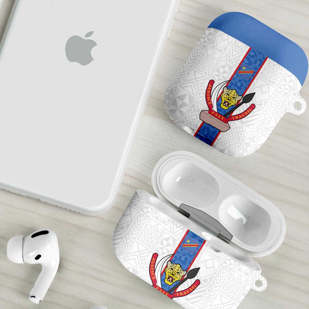 DR Congo Football AirPods Case Leopards Mix Kuba Raffia Pattern - Wonder Print Shop