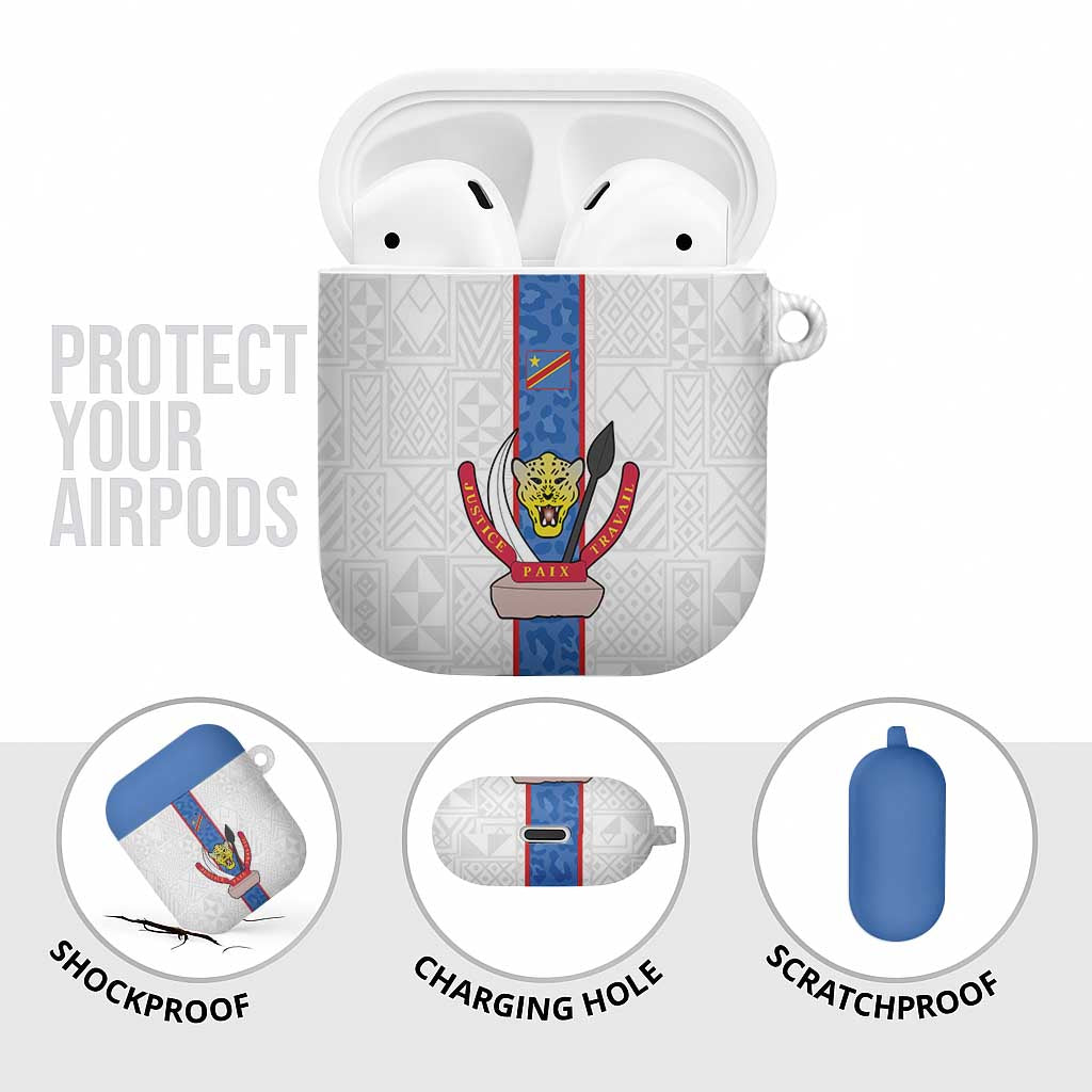 DR Congo Football AirPods Case Leopards Mix Kuba Raffia Pattern - Wonder Print Shop