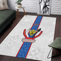 DR Congo Football Area Rug Leopards Mix Kuba Raffia Pattern - Wonder Print Shop