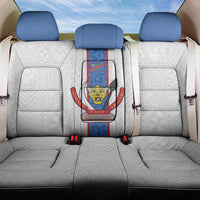 DR Congo Football Back Car Seat Cover Leopards Mix Kuba Raffia Pattern - Wonder Print Shop
