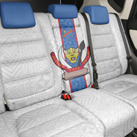DR Congo Football Back Car Seat Cover Leopards Mix Kuba Raffia Pattern - Wonder Print Shop