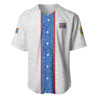 Custom DR Congo Football Baseball Jersey Leopards Mix Kuba Raffia Pattern - Wonder Print Shop