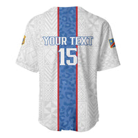 Custom DR Congo Football Baseball Jersey Leopards Mix Kuba Raffia Pattern - Wonder Print Shop