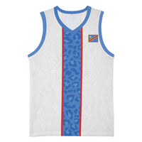 Custom DR Congo Football Basketball Jersey Leopards Mix Kuba Raffia Pattern - Wonder Print Shop