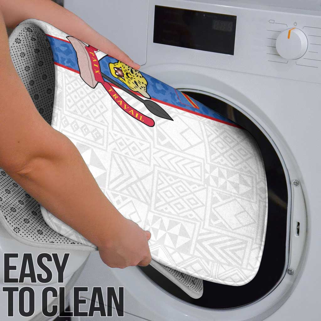 DR Congo Football Bathroom Set Leopards Mix Kuba Raffia Pattern - Wonder Print Shop