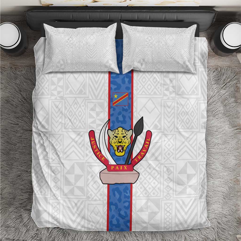 DR Congo Football Bedding Set Leopards Mix Kuba Raffia Pattern - Wonder Print Shop