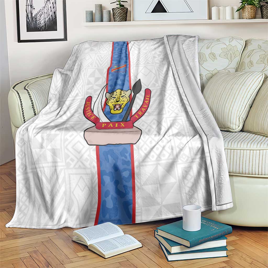 DR Congo Football Blanket Leopards Mix Kuba Raffia Pattern - Wonder Print Shop