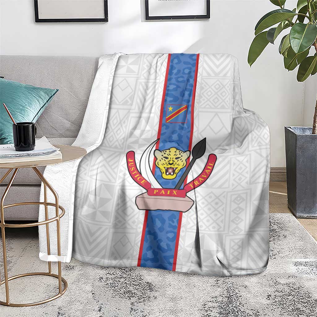 DR Congo Football Blanket Leopards Mix Kuba Raffia Pattern - Wonder Print Shop