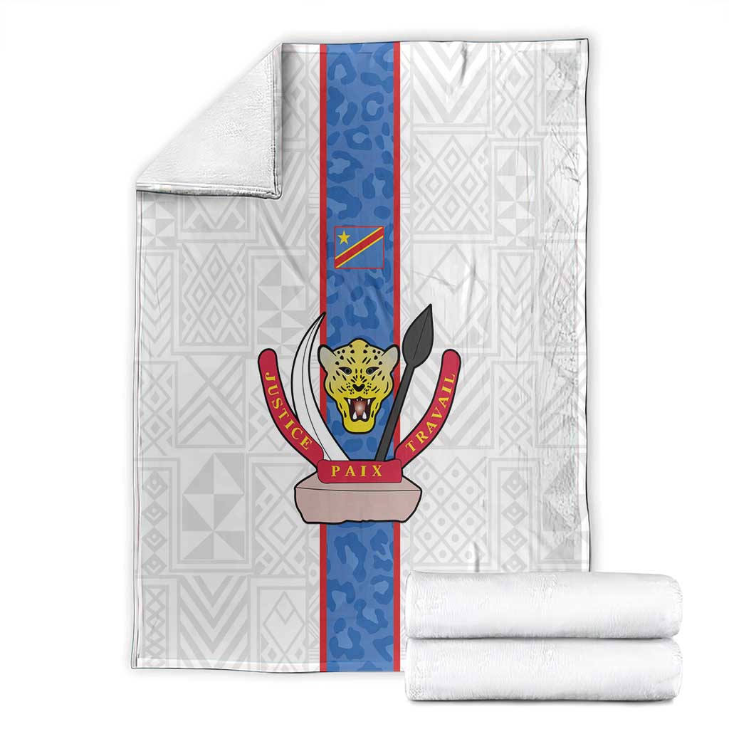 DR Congo Football Blanket Leopards Mix Kuba Raffia Pattern - Wonder Print Shop