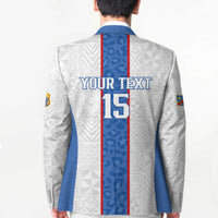 Custom DR Congo Football Blazer Leopards Mix Kuba Raffia Pattern - Wonder Print Shop
