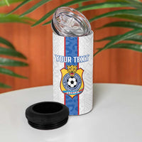 Custom DR Congo Football 4 in 1 Can Cooler Tumbler Leopards Mix Kuba Raffia Pattern - Wonder Print Shop
