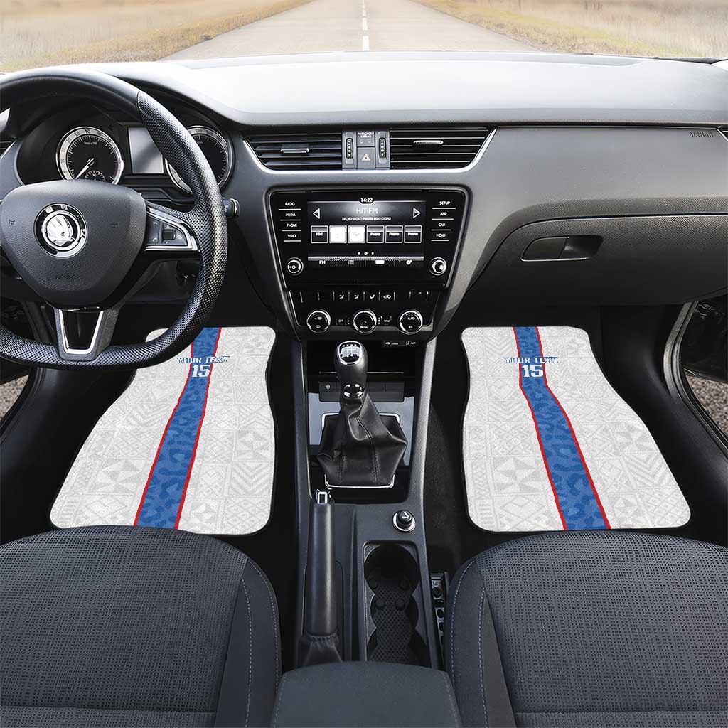 Custom DR Congo Football Car Mats Leopards Mix Kuba Raffia Pattern - Wonder Print Shop