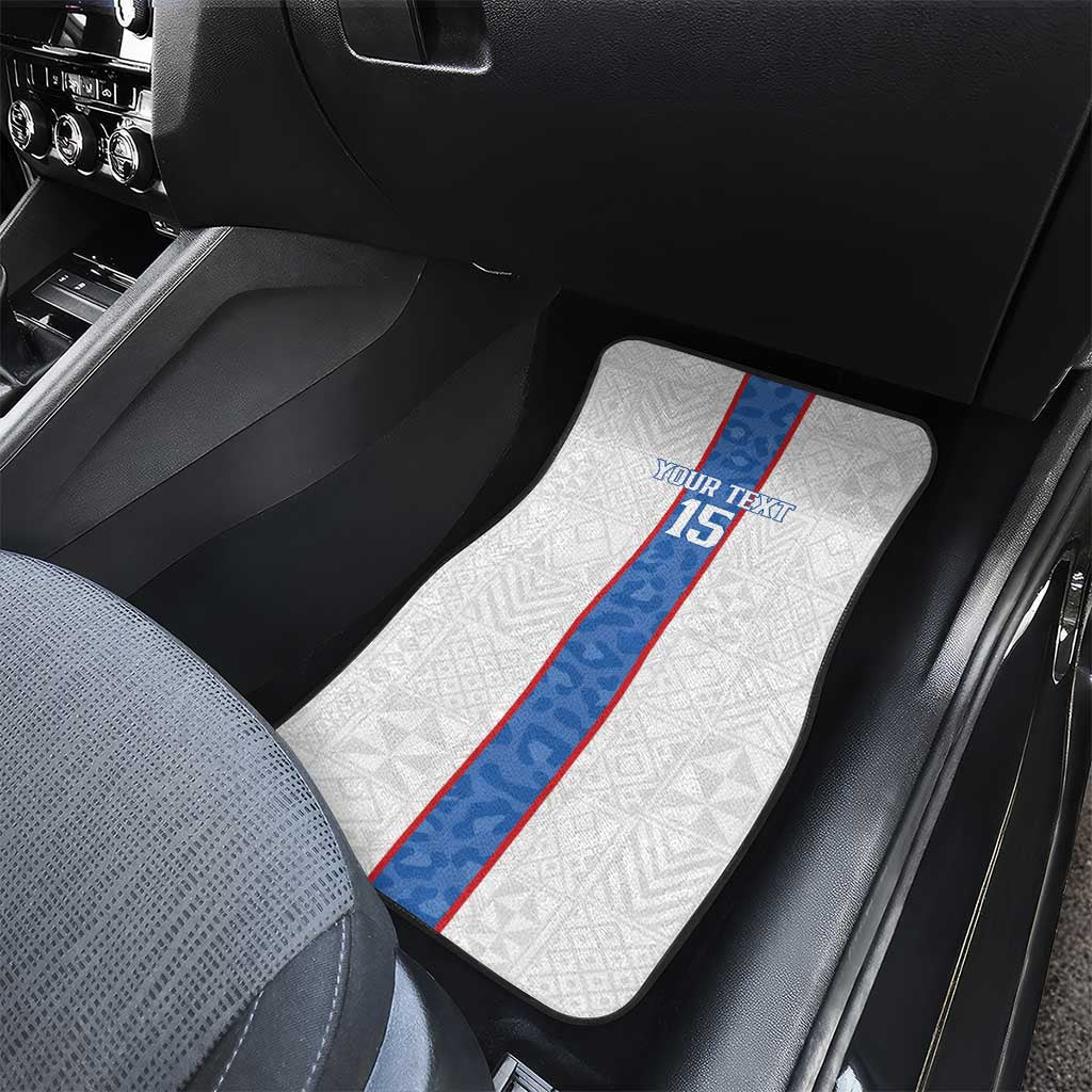 Custom DR Congo Football Car Mats Leopards Mix Kuba Raffia Pattern - Wonder Print Shop