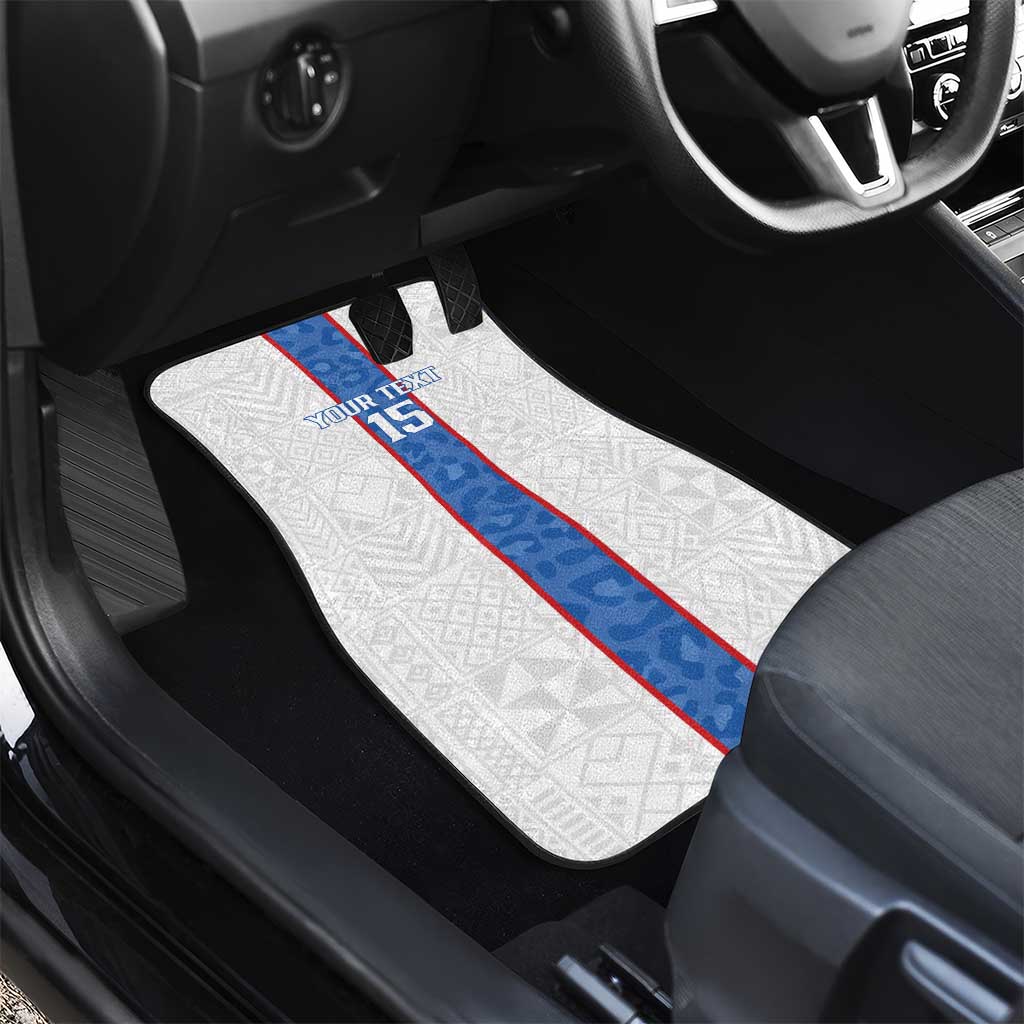 Custom DR Congo Football Car Mats Leopards Mix Kuba Raffia Pattern - Wonder Print Shop