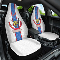 DR Congo Football Car Seat Cover Leopards Mix Kuba Raffia Pattern - Wonder Print Shop