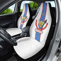 DR Congo Football Car Seat Cover Leopards Mix Kuba Raffia Pattern - Wonder Print Shop