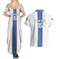 Custom DR Congo Football Couples Matching Summer Maxi Dress and Hawaiian Shirt Leopards Mix Kuba Raffia Pattern - Wonder Print Shop