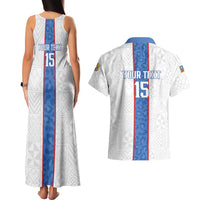 Custom DR Congo Football Couples Matching Tank Maxi Dress and Hawaiian Shirt Leopards Mix Kuba Raffia Pattern - Wonder Print Shop