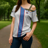 Custom DR Congo Football Cross Shoulder Shirt Leopards Mix Kuba Raffia Pattern - Wonder Print Shop