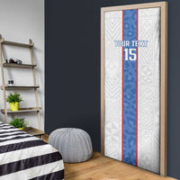 Custom DR Congo Football Door Cover Leopards Mix Kuba Raffia Pattern - Wonder Print Shop