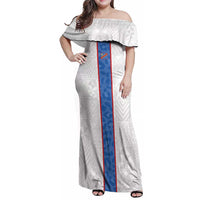 Custom DR Congo Football Family Matching Off Shoulder Maxi Dress and Hawaiian Shirt Leopards Mix Kuba Raffia Pattern - Wonder Print Shop