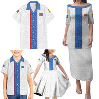 Custom DR Congo Football Family Matching Puletasi and Hawaiian Shirt Leopards Mix Kuba Raffia Pattern - Wonder Print Shop