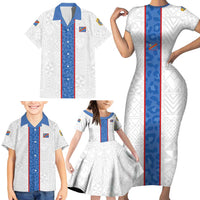 Custom DR Congo Football Family Matching Short Sleeve Bodycon Dress and Hawaiian Shirt Leopards Mix Kuba Raffia Pattern - Wonder Print Shop