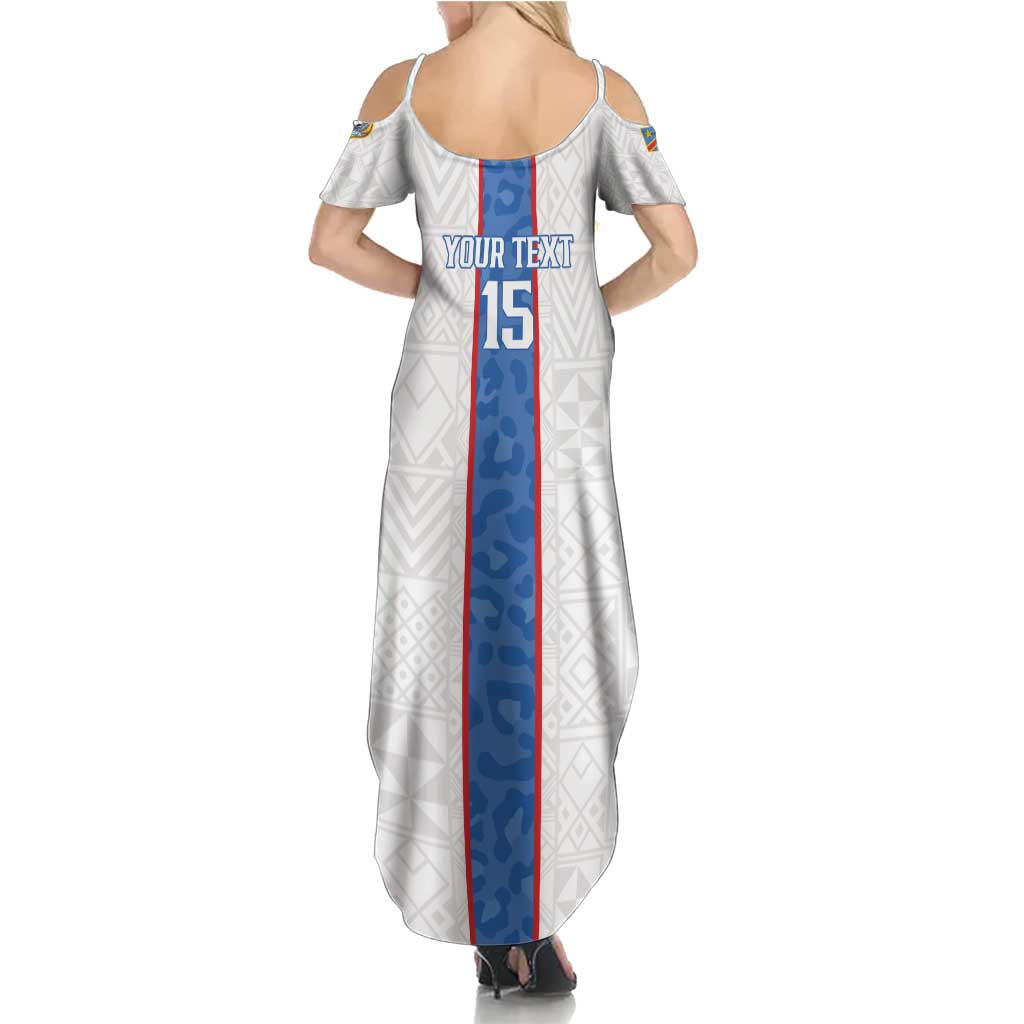 Custom DR Congo Football Family Matching Summer Maxi Dress and Hawaiian Shirt Leopards Mix Kuba Raffia Pattern - Wonder Print Shop