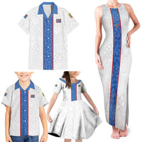 Custom DR Congo Football Family Matching Tank Maxi Dress and Hawaiian Shirt Leopards Mix Kuba Raffia Pattern - Wonder Print Shop