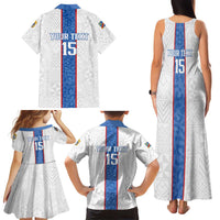 Custom DR Congo Football Family Matching Tank Maxi Dress and Hawaiian Shirt Leopards Mix Kuba Raffia Pattern - Wonder Print Shop