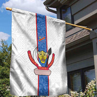 DR Congo Football Garden Flag Leopards Mix Kuba Raffia Pattern - Wonder Print Shop