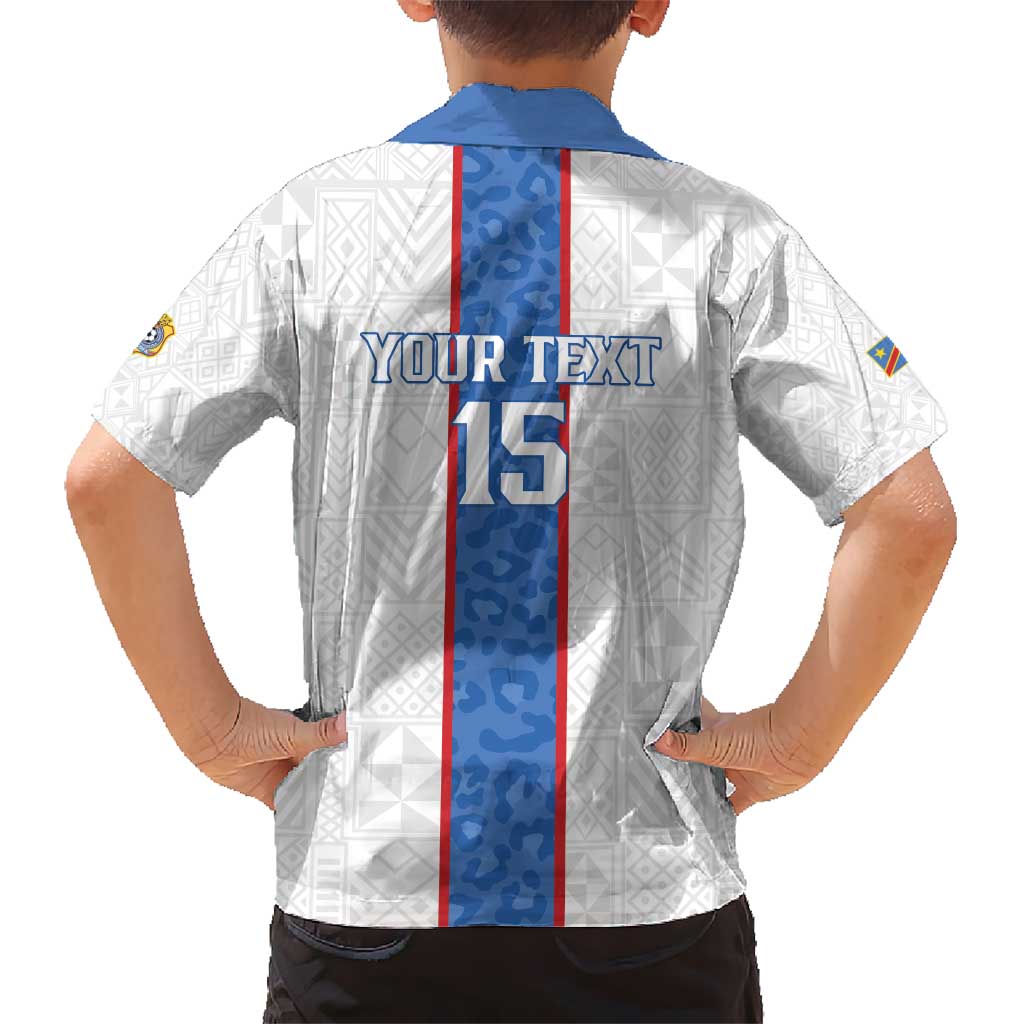 Custom DR Congo Football Hawaiian Shirt Leopards Mix Kuba Raffia Pattern - Wonder Print Shop