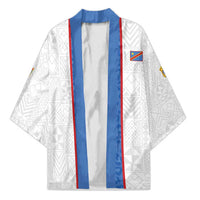 Custom DR Congo Football Kimono Leopards Mix Kuba Raffia Pattern - Wonder Print Shop