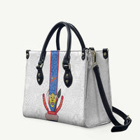 DR Congo Football Leather Bag Leopards Mix Kuba Raffia Pattern - Wonder Print Shop
