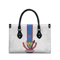 DR Congo Football Leather Bag Leopards Mix Kuba Raffia Pattern - Wonder Print Shop