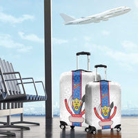 DR Congo Football Luggage Cover Leopards Mix Kuba Raffia Pattern - Wonder Print Shop