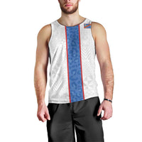 Custom DR Congo Football Men Tank Top Leopards Mix Kuba Raffia Pattern - Wonder Print Shop