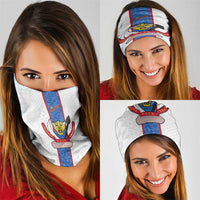 DR Congo Football Neck Gaiter Leopards Mix Kuba Raffia Pattern - Wonder Print Shop