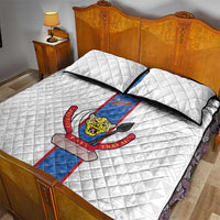 DR Congo Football Quilt Bed Set Leopards Mix Kuba Raffia Pattern - Wonder Print Shop