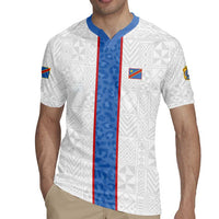 Custom DR Congo Football Rugby Jersey Leopards Mix Kuba Raffia Pattern - Wonder Print Shop