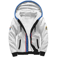 Custom DR Congo Football Sherpa Hoodie Leopards Mix Kuba Raffia Pattern - Wonder Print Shop